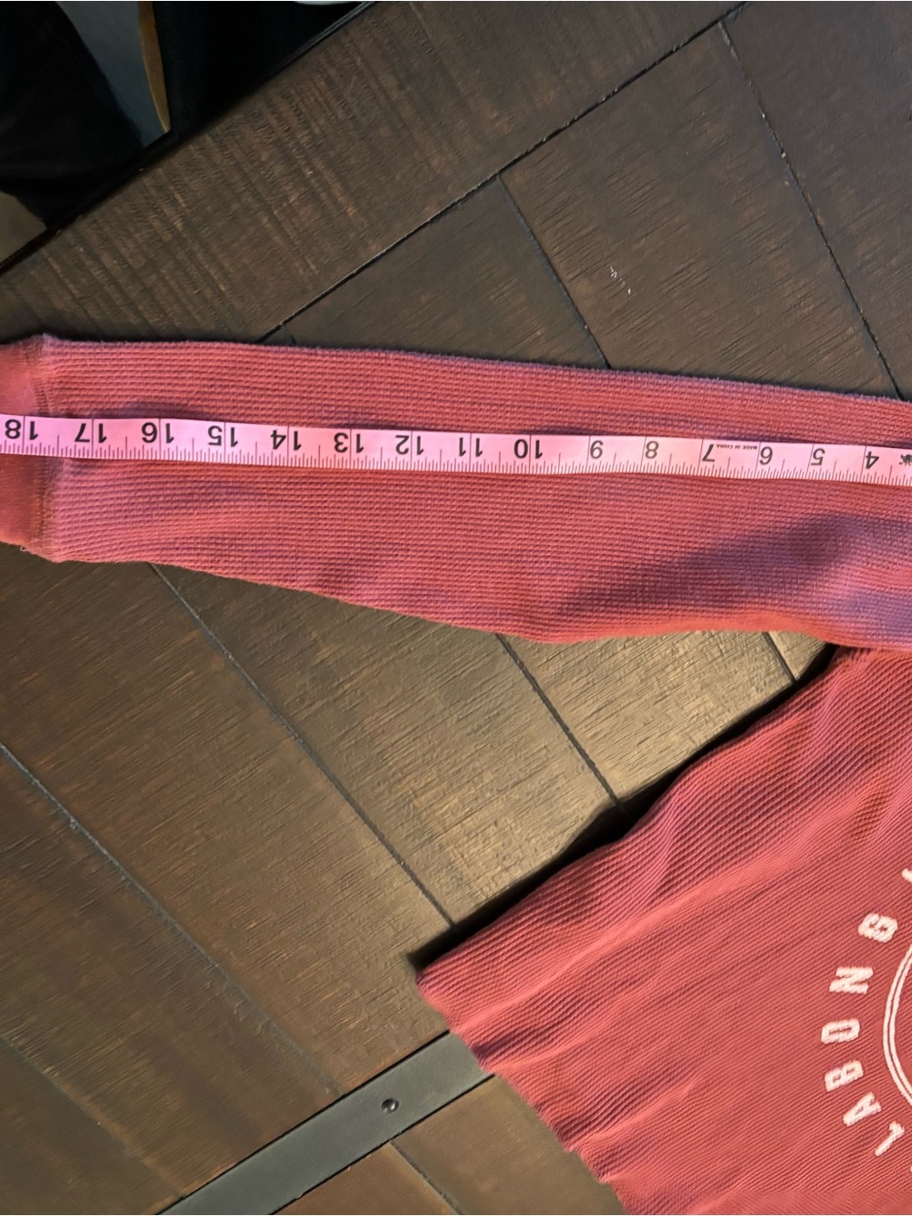 Billabong Rust Long Sleeve Graphic Waffle Crop Top - Picture 8 of 9